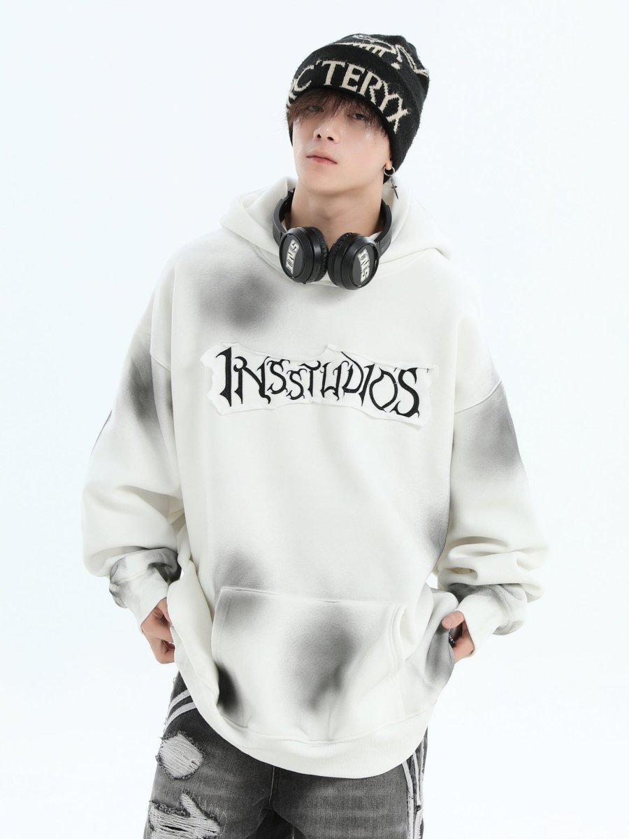 Threebooy [INSstudios] Spray Paint Logo Loose Hoodie na1634