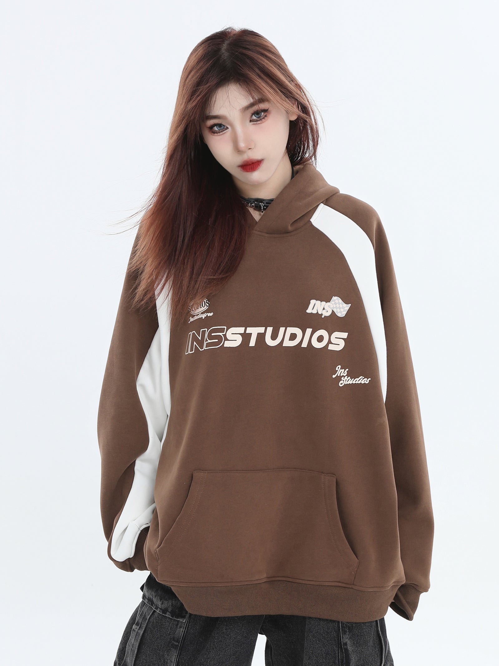 Threebooy [INSstudios] Loose Padded Hoodie na742