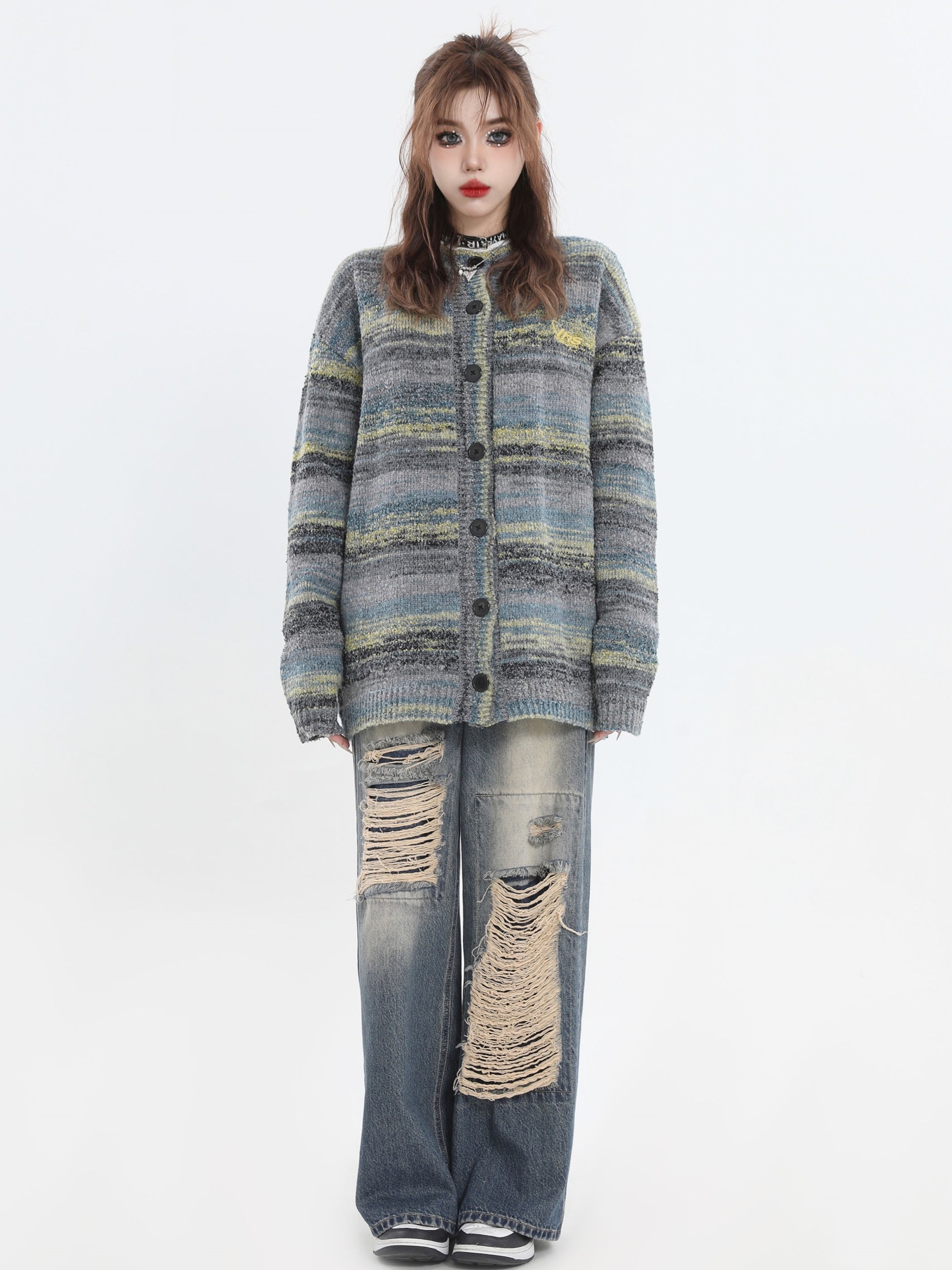 Threebooy [INSstudios] painting color loose knit sweater na821