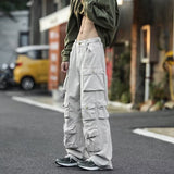 Threebooy 2000s fashion American Style Charging Pants Men's Spring and Autumn New High Street Vintage Functional Wind Tooling Casual Trousers