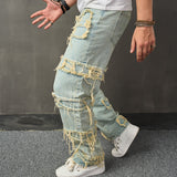 90s fashion men American Style Retro Wide Leg Jeans Men's American Style Trendy Loose Trousers High Street Wide Leg Pants