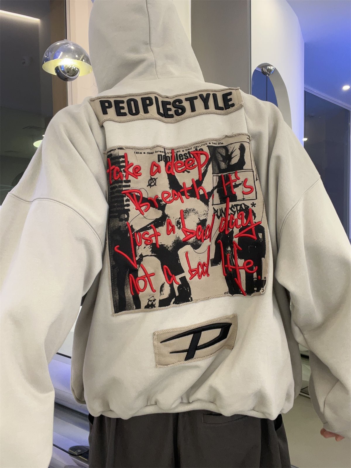 Threebooy [PeopleStyle] Brand letters personalized printing hooded na787