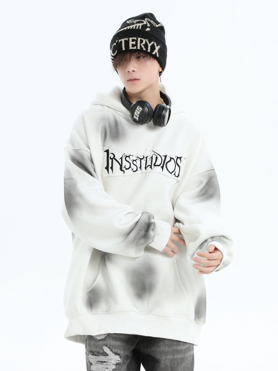 Threebooy [INSstudios] Spray Paint Logo Loose Hoodie na1634