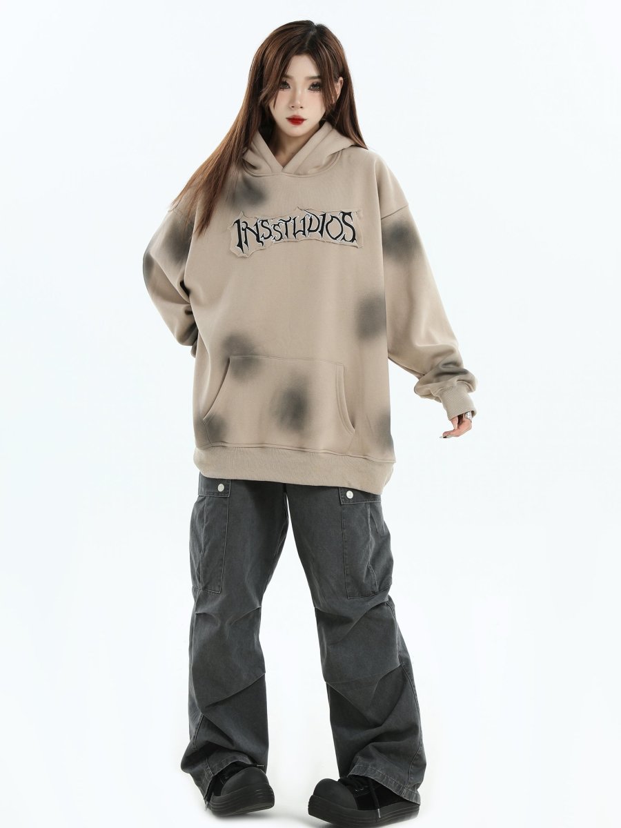 Threebooy [INSstudios] Spray Paint Logo Loose Hoodie na1634