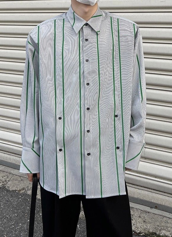 Threebooy In loose casual striped shirt NA656