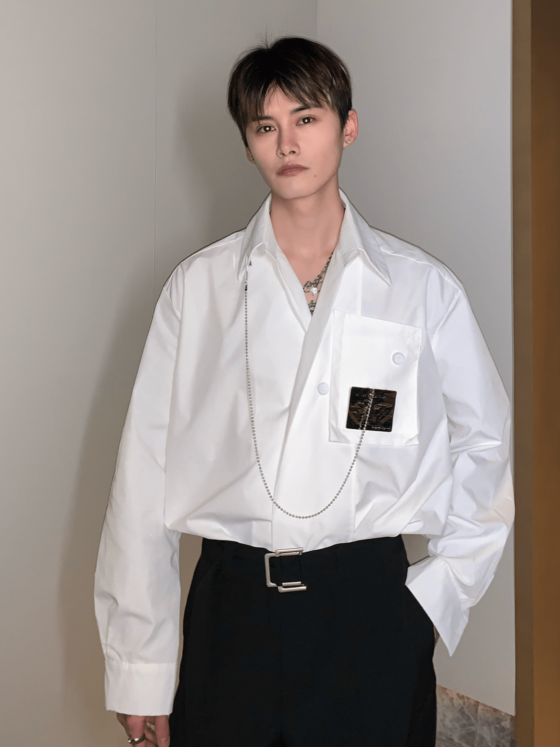 Threebooy [CUIBUJU] metal design casual shirt na799