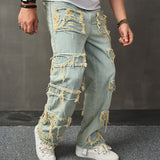 90s fashion men American Style Retro Wide Leg Jeans Men's American Style Trendy Loose Trousers High Street Wide Leg Pants