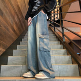 90s fashion men Spring 2024 New Japanese Fashionable Pants Men's Casual Pants American High Street Versatile Straight Wide Leg Loose Pants