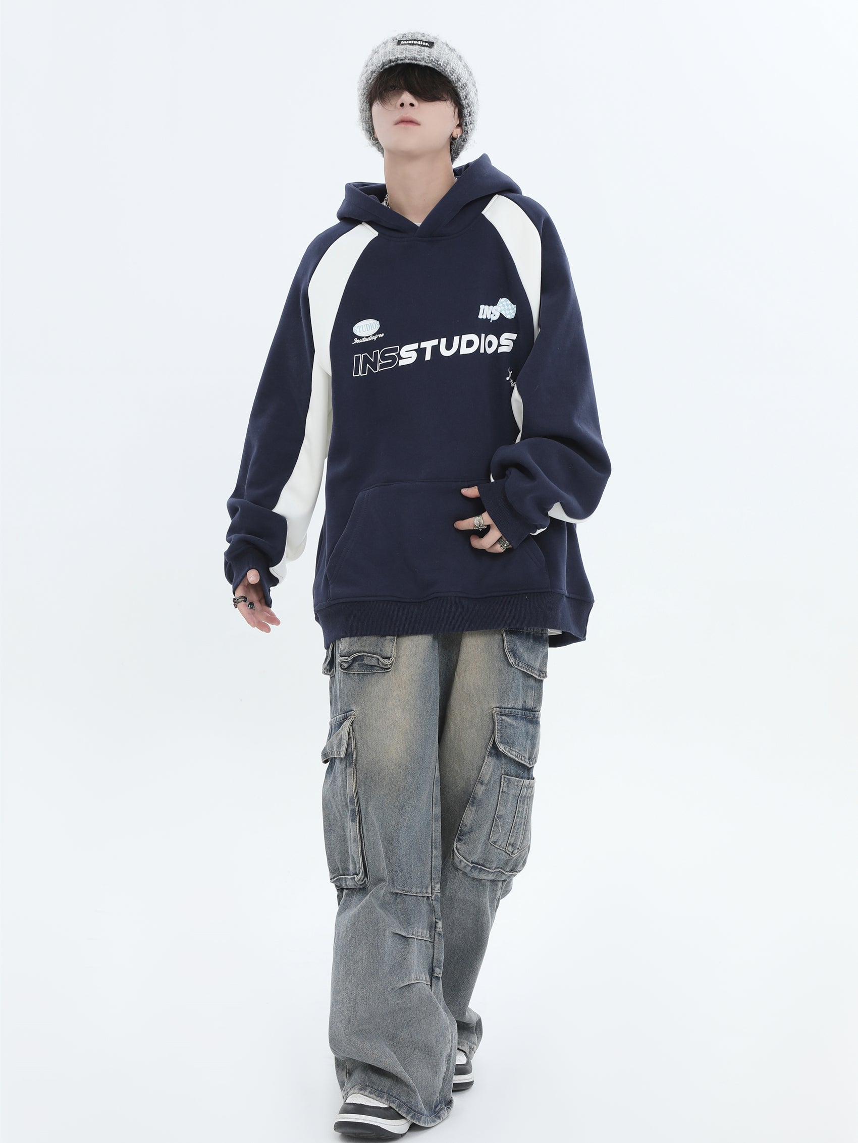 Threebooy [INSstudios] Loose Padded Hoodie na742