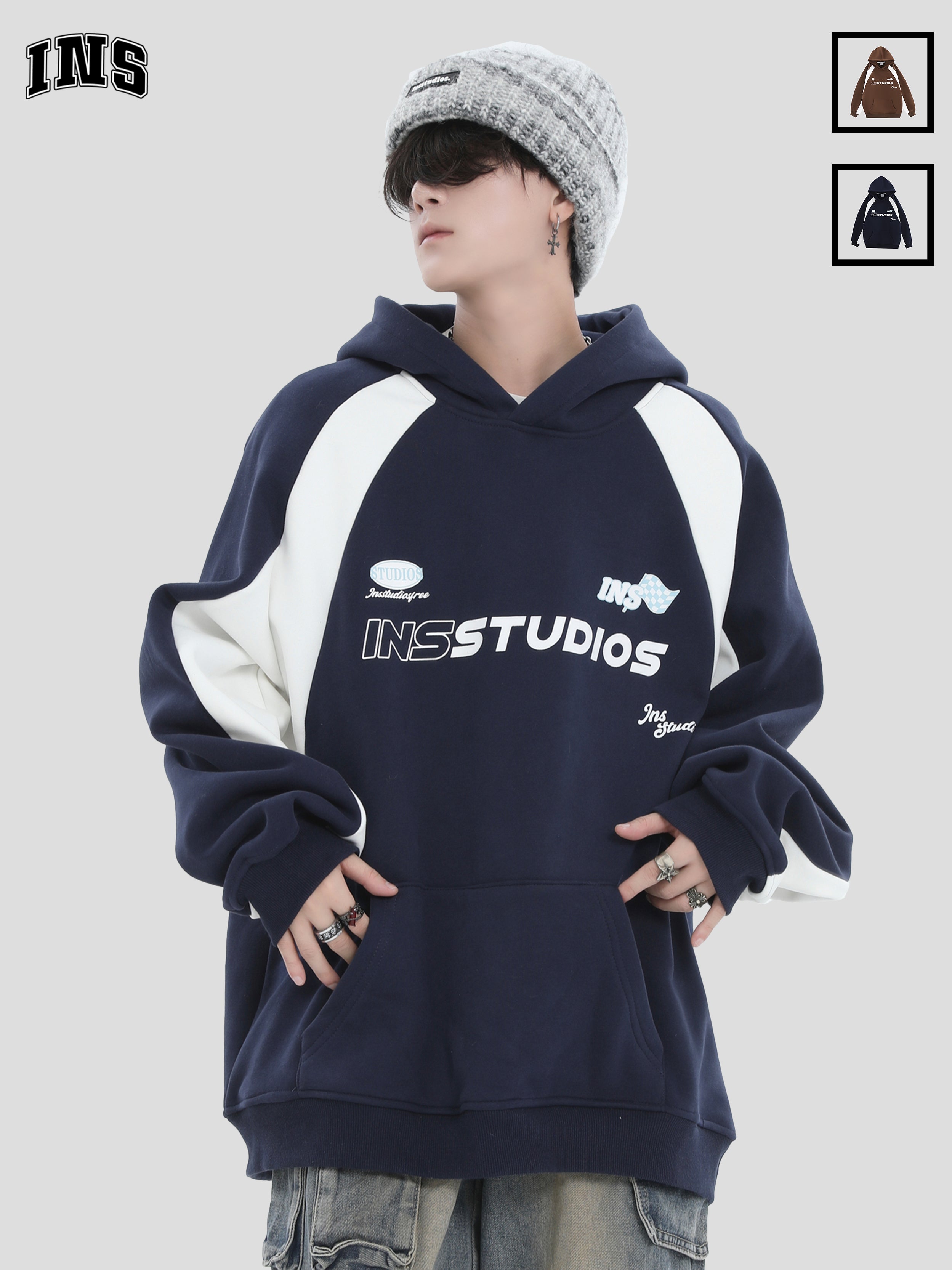 Threebooy [INSstudios] Loose Padded Hoodie na742