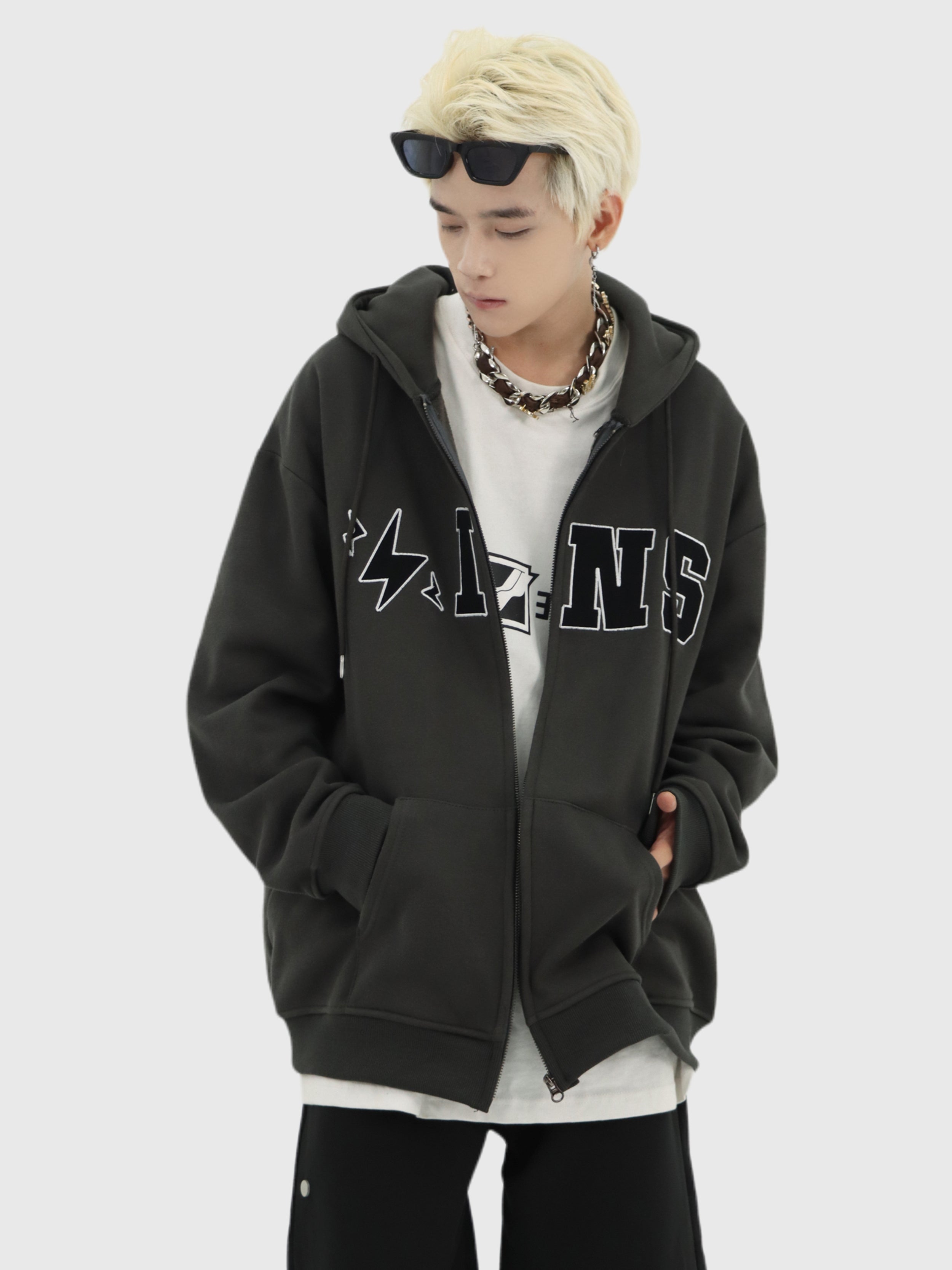 Threebooy [INSstudios] Big Logo Zipper Jacket NA581