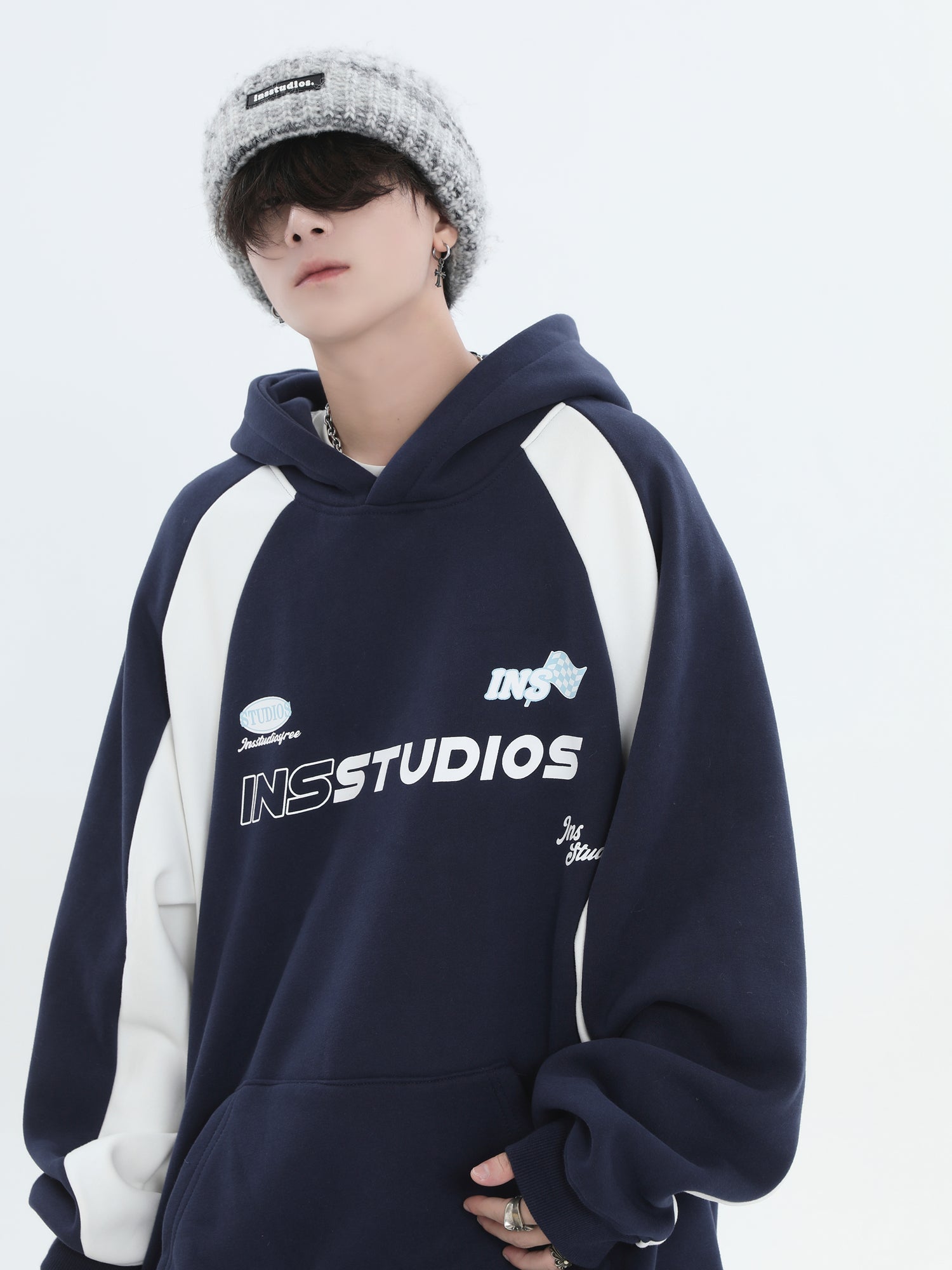 Threebooy [INSstudios] Loose Padded Hoodie na742