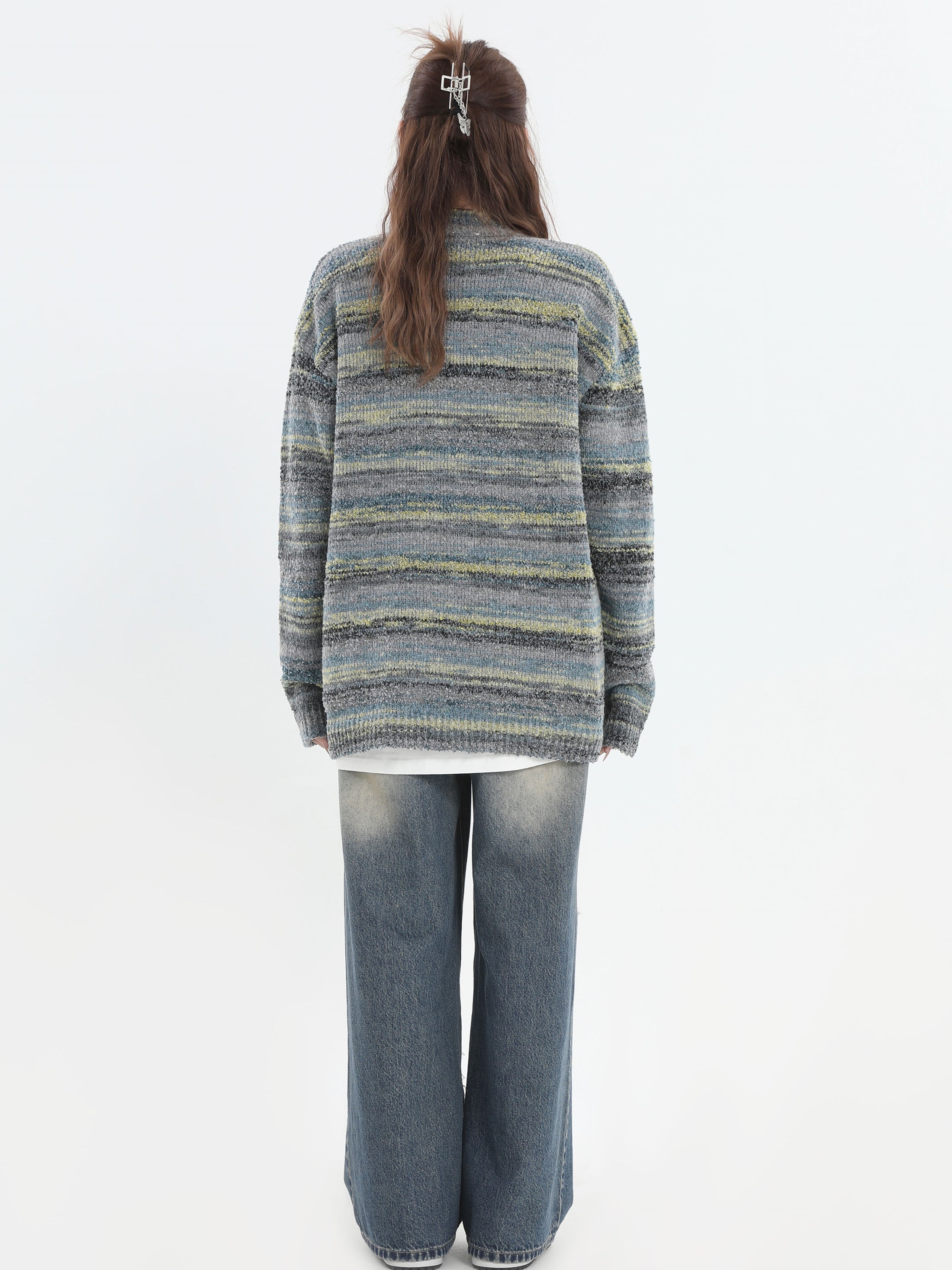 Threebooy [INSstudios] painting color loose knit sweater na821