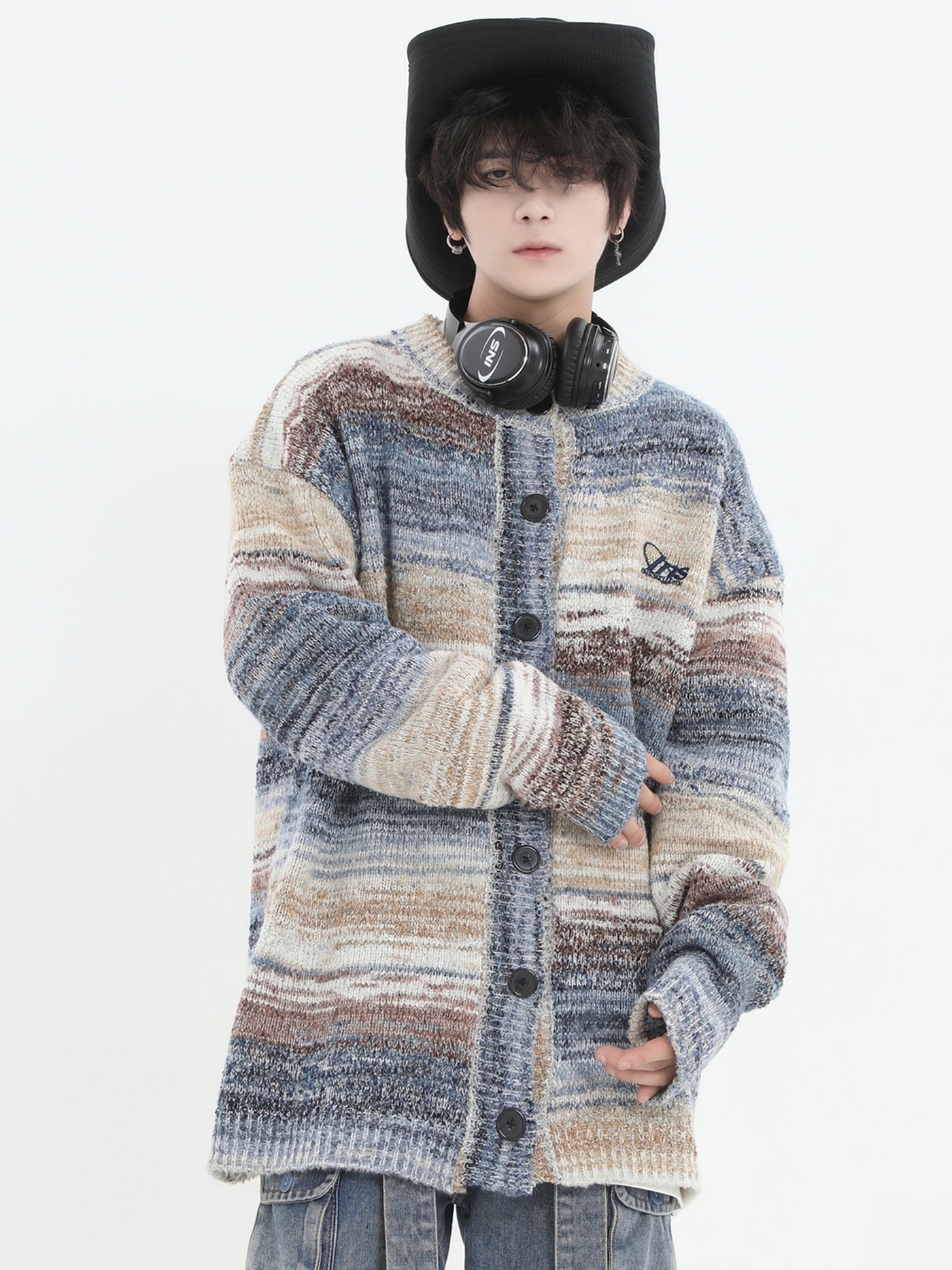 Threebooy [INSstudios] painting color loose knit sweater na821