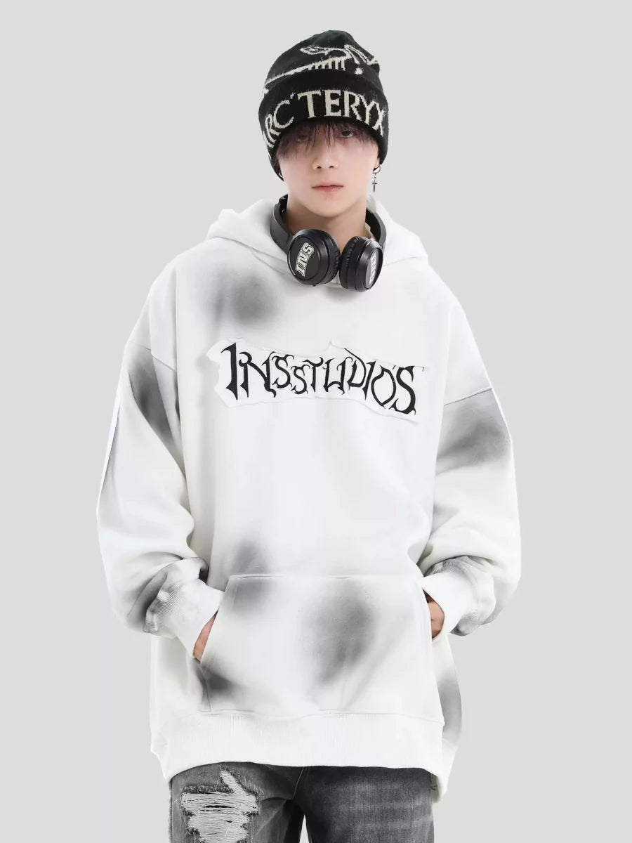 Threebooy [INSstudios] Spray Paint Logo Loose Hoodie na1634