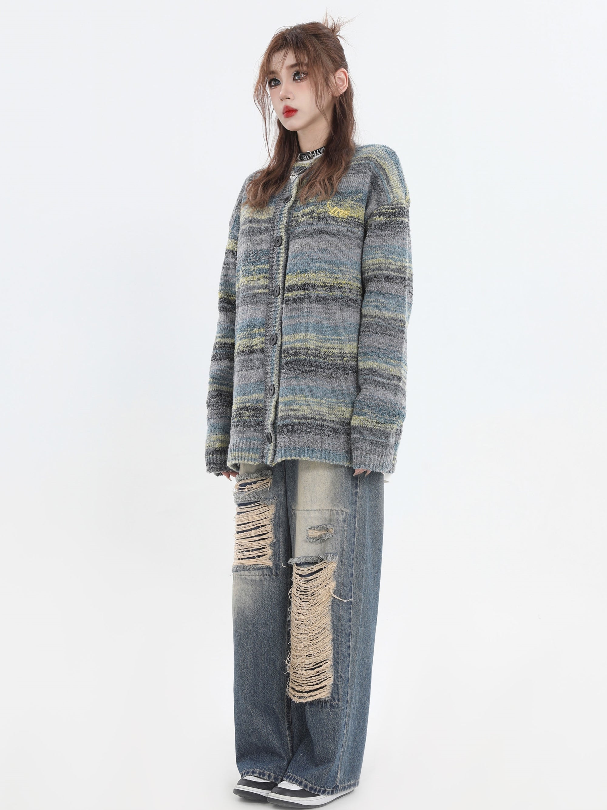 Threebooy [INSstudios] painting color loose knit sweater na821