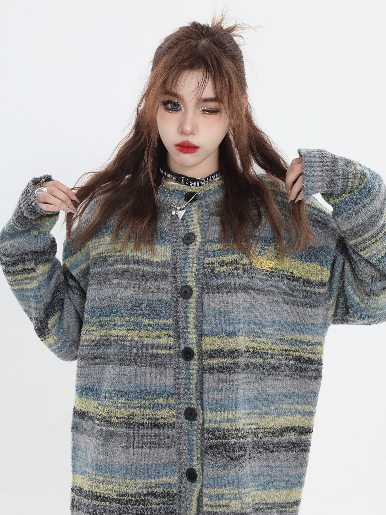 Threebooy [INSstudios] painting color loose knit sweater na821