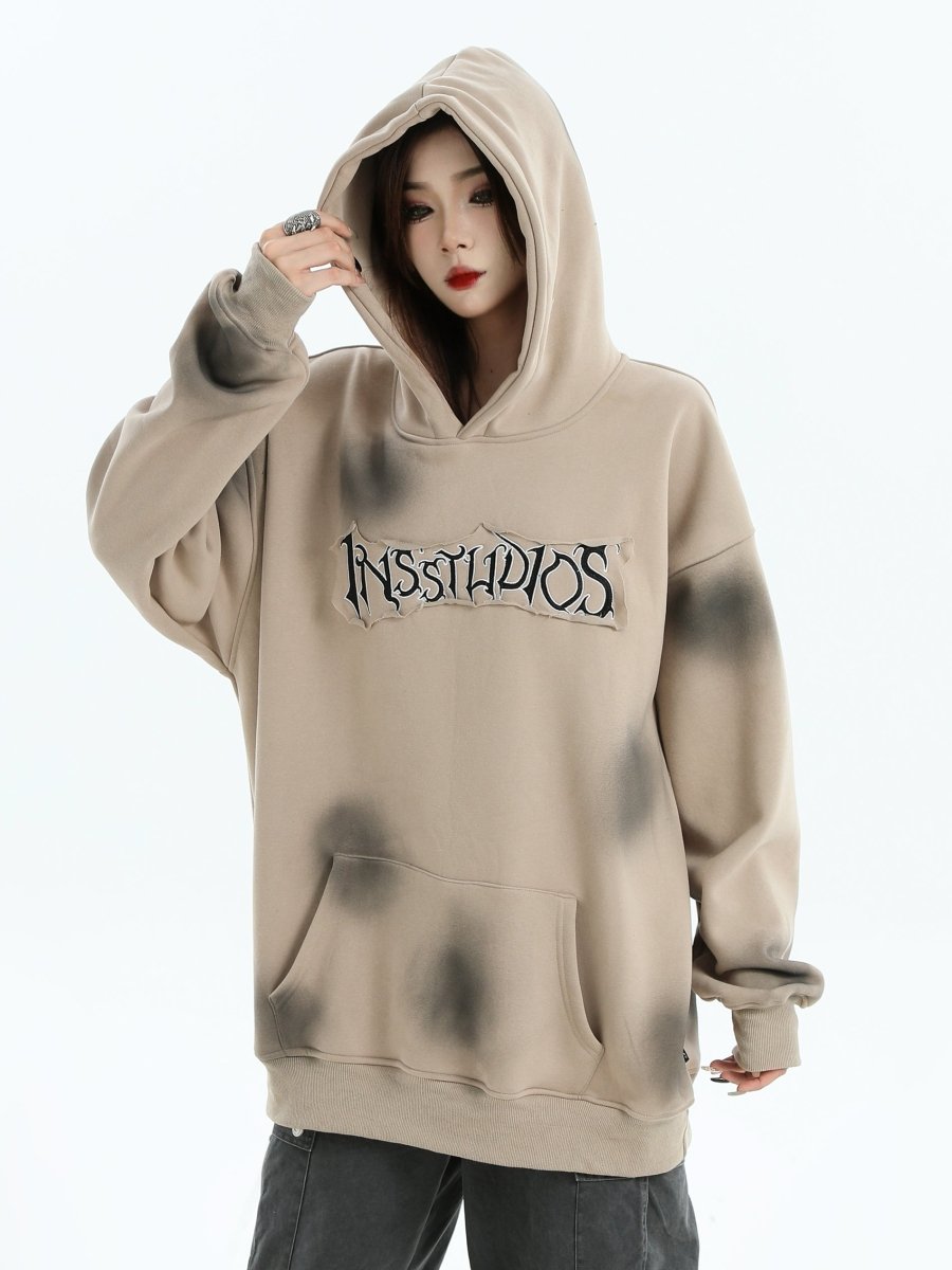 Threebooy [INSstudios] Spray Paint Logo Loose Hoodie na1634