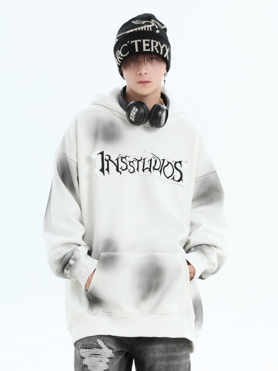 Threebooy [INSstudios] Spray Paint Logo Loose Hoodie na1634