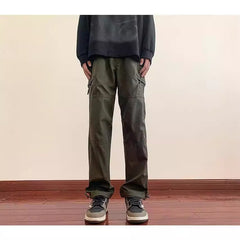 fall outfit men Men's Summer Thin Waterproof Mountaineering Functional Overalls Straight Versatile Loose Slim Casual Trousers