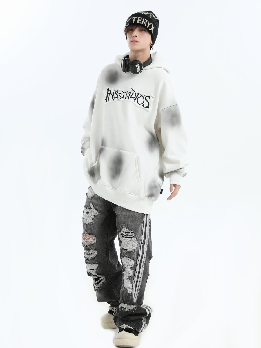 Threebooy [INSstudios] Spray Paint Logo Loose Hoodie na1634