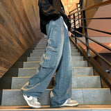 90s fashion men Spring 2024 New Japanese Fashionable Pants Men's Casual Pants American High Street Versatile Straight Wide Leg Loose Pants