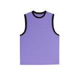 non binary outfits American Retro Contrast Color Vest Loose Couple Sleeveless T-shirt Stacked Item Trendy Simple All-Match Top for Men