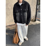 mens fashion American-Style Retro Fashionable Washed Distressed Denim Coat Men's Harajuku Frayed Hem Jacket