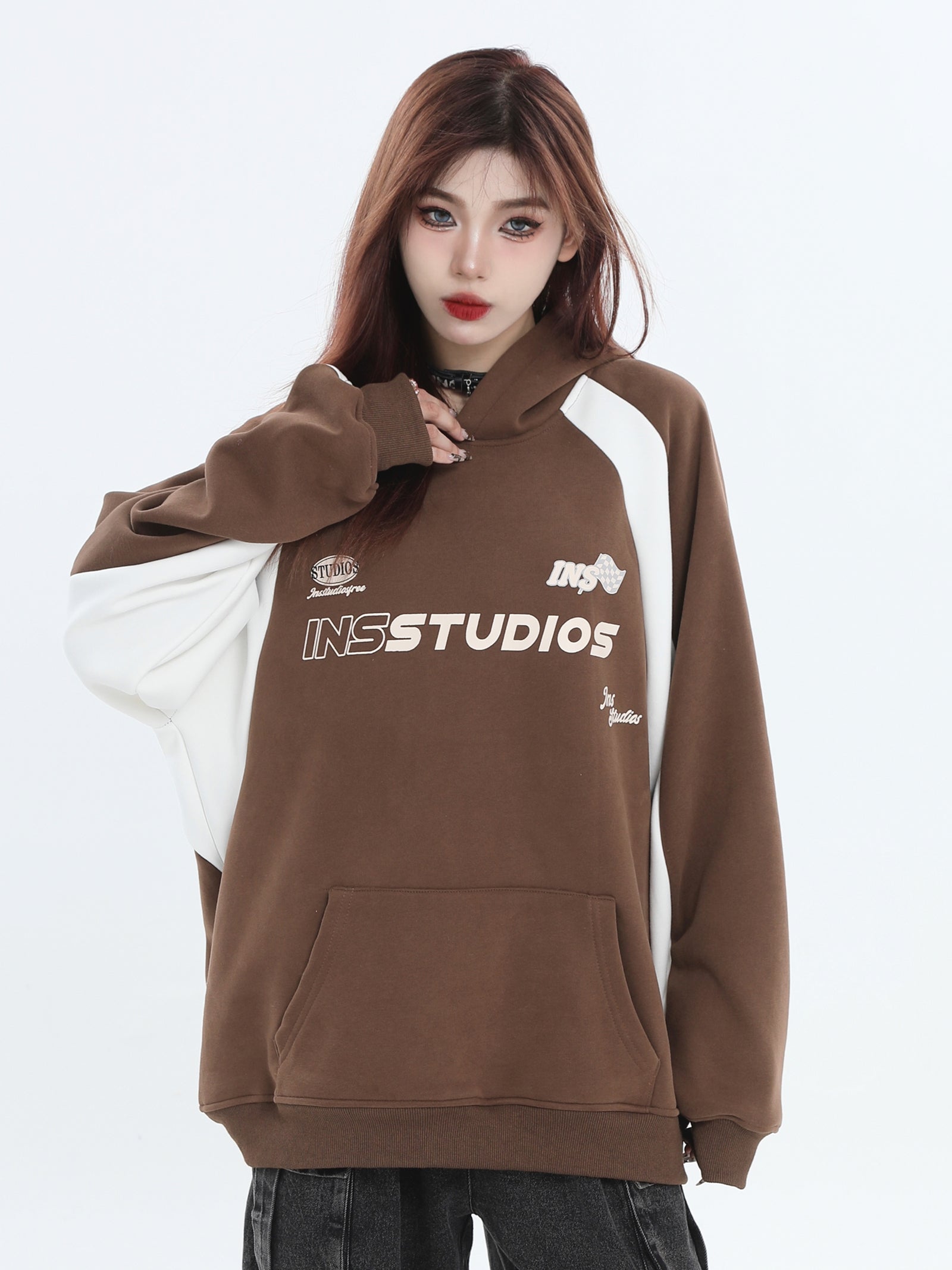 Threebooy [INSstudios] Loose Padded Hoodie na742