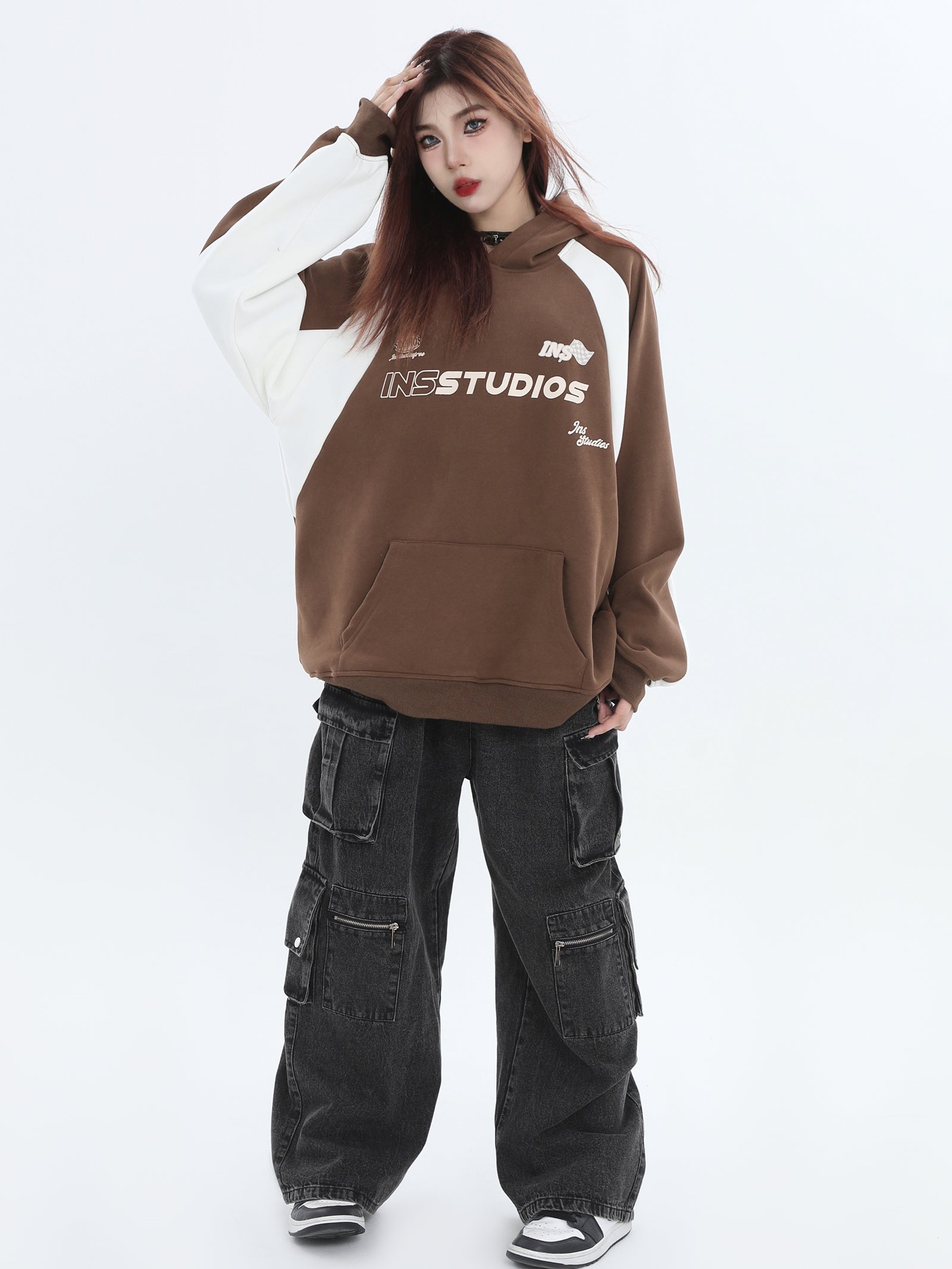 Threebooy [INSstudios] Loose Padded Hoodie na742