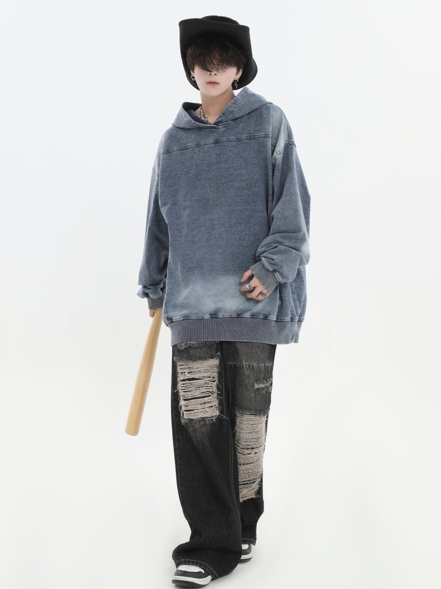 Threebooy [INSstudios] Loose Denim Hoodie na1632