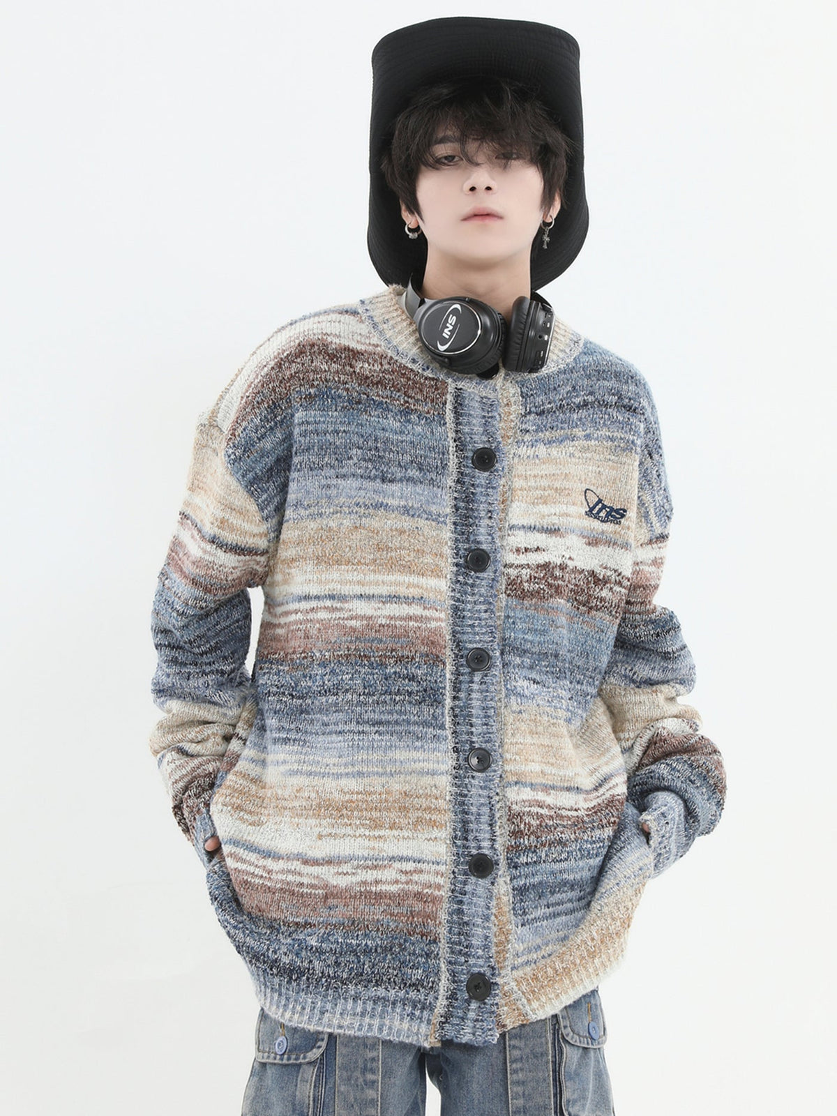 Threebooy [INSstudios] painting color loose knit sweater na821