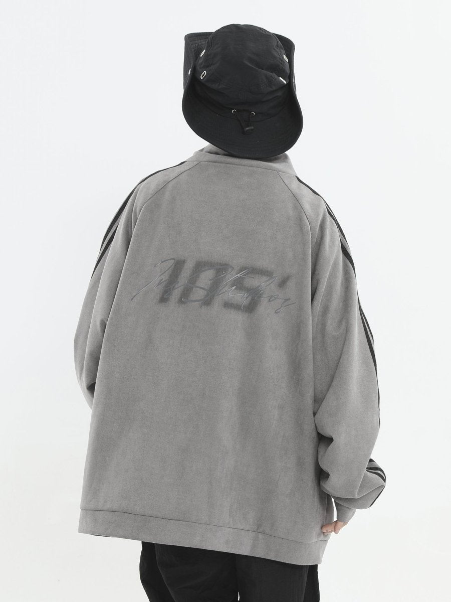 Threebooy [INSstudios] Striped Casual Zipper Jacket na1461