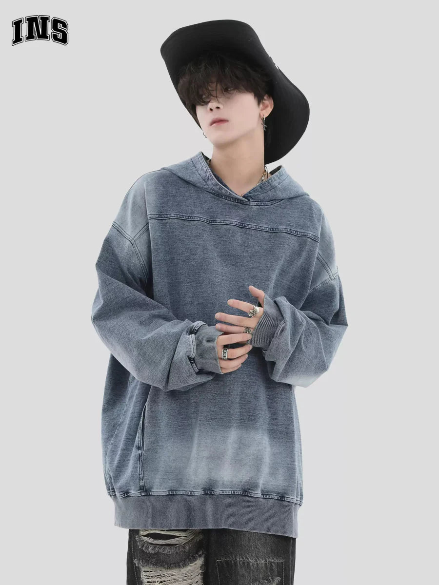 Threebooy [INSstudios] Loose Denim Hoodie na1632