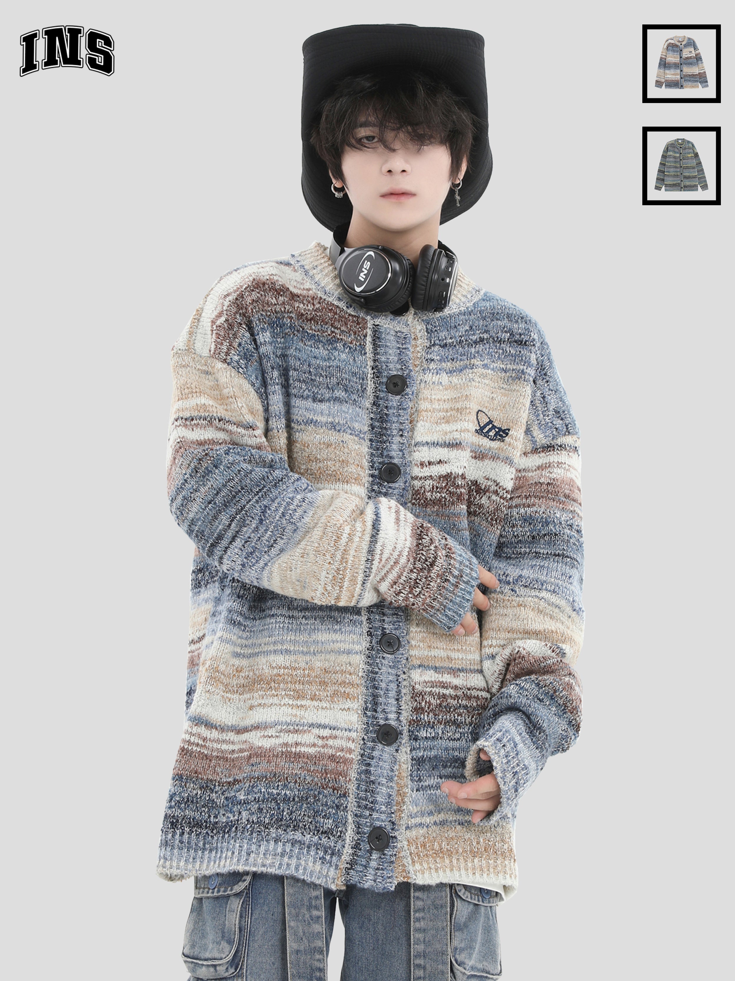 Threebooy [INSstudios] painting color loose knit sweater na821