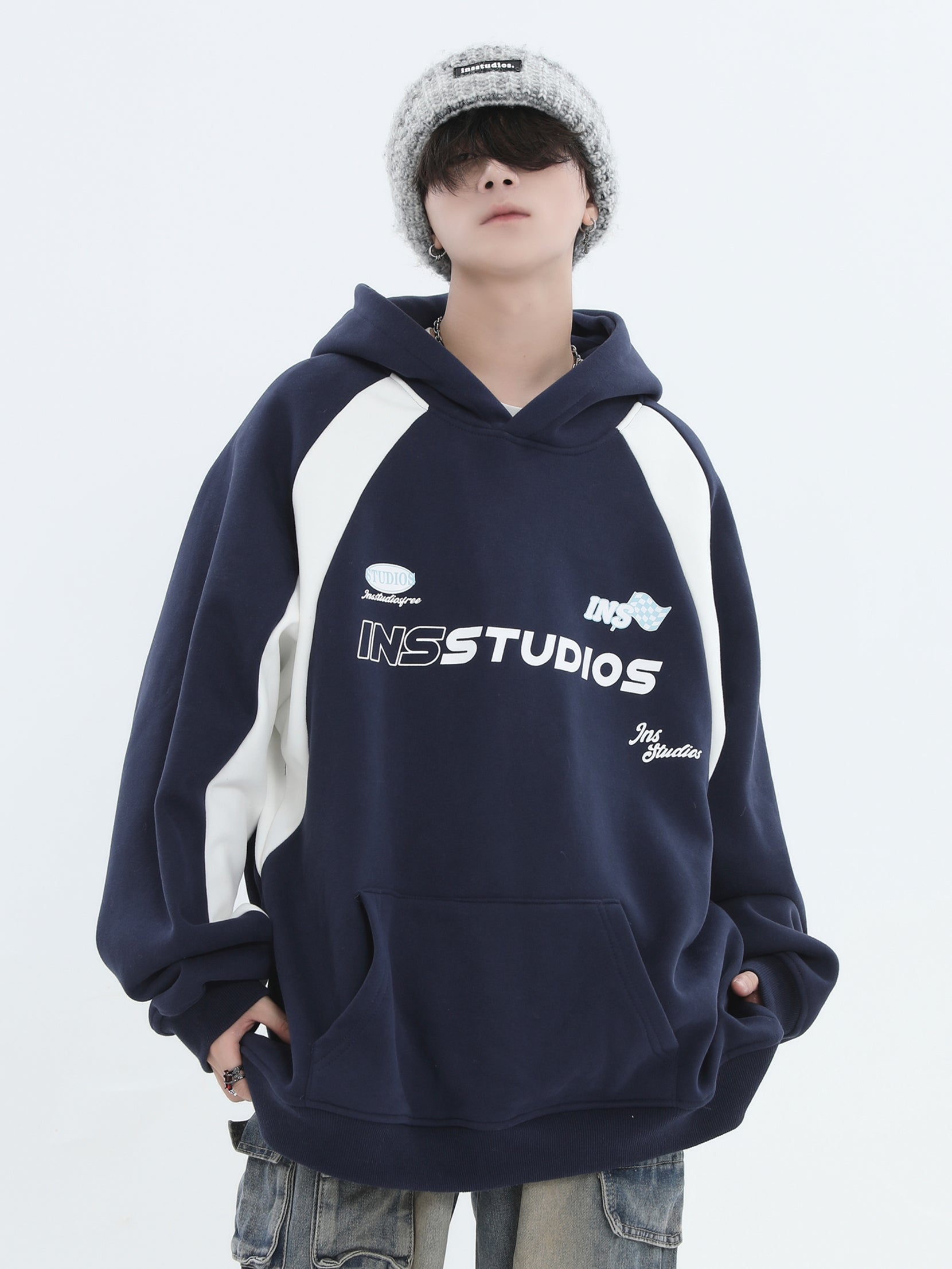 Threebooy [INSstudios] Loose Padded Hoodie na742