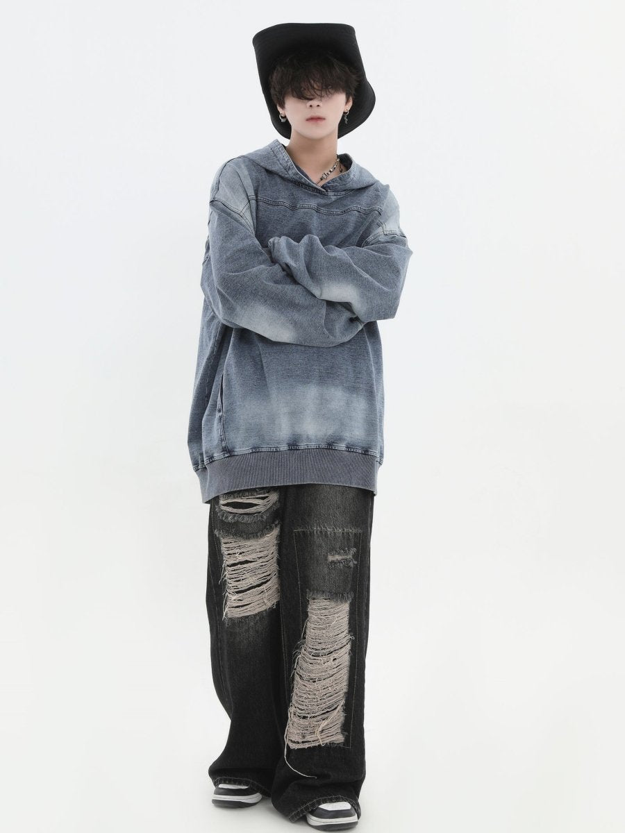 Threebooy [INSstudios] Loose Denim Hoodie na1632