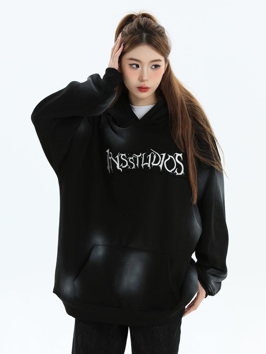 Threebooy [INSstudios] Spray Paint Logo Loose Hoodie na1634
