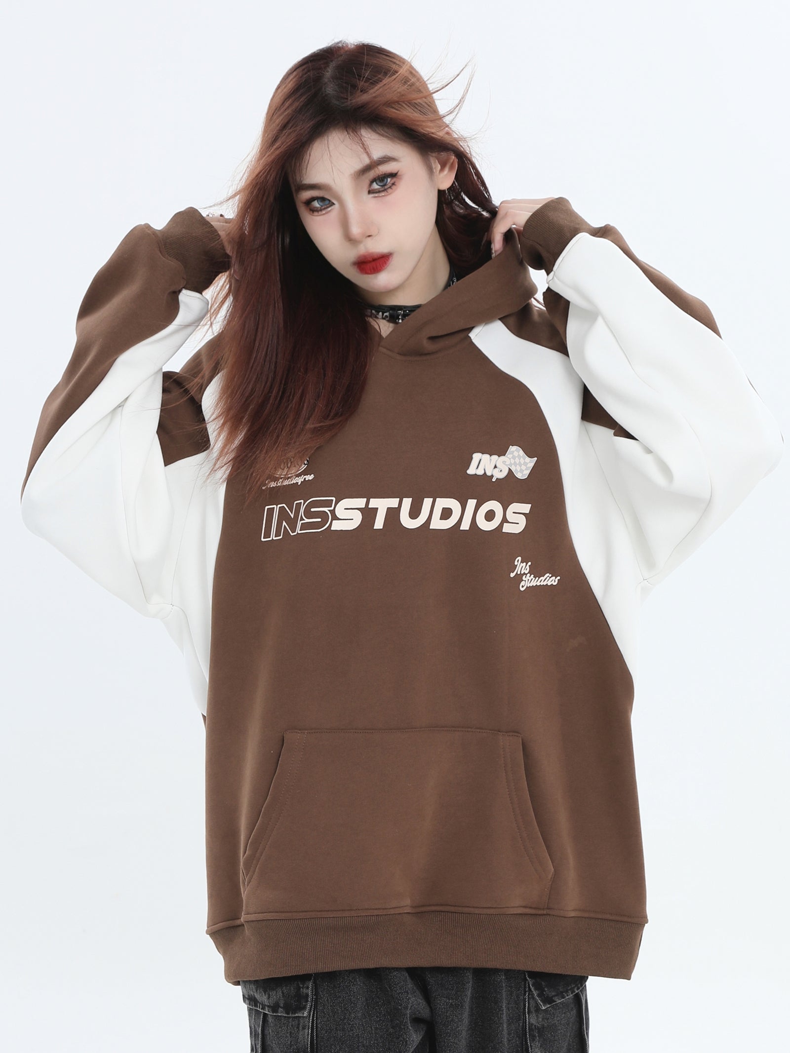 Threebooy [INSstudios] Loose Padded Hoodie na742