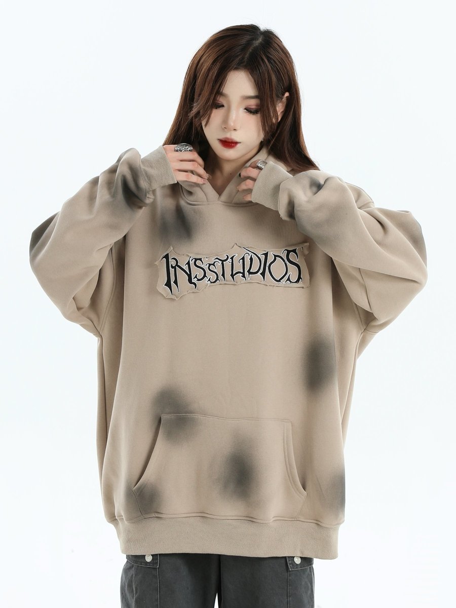 Threebooy [INSstudios] Spray Paint Logo Loose Hoodie na1634