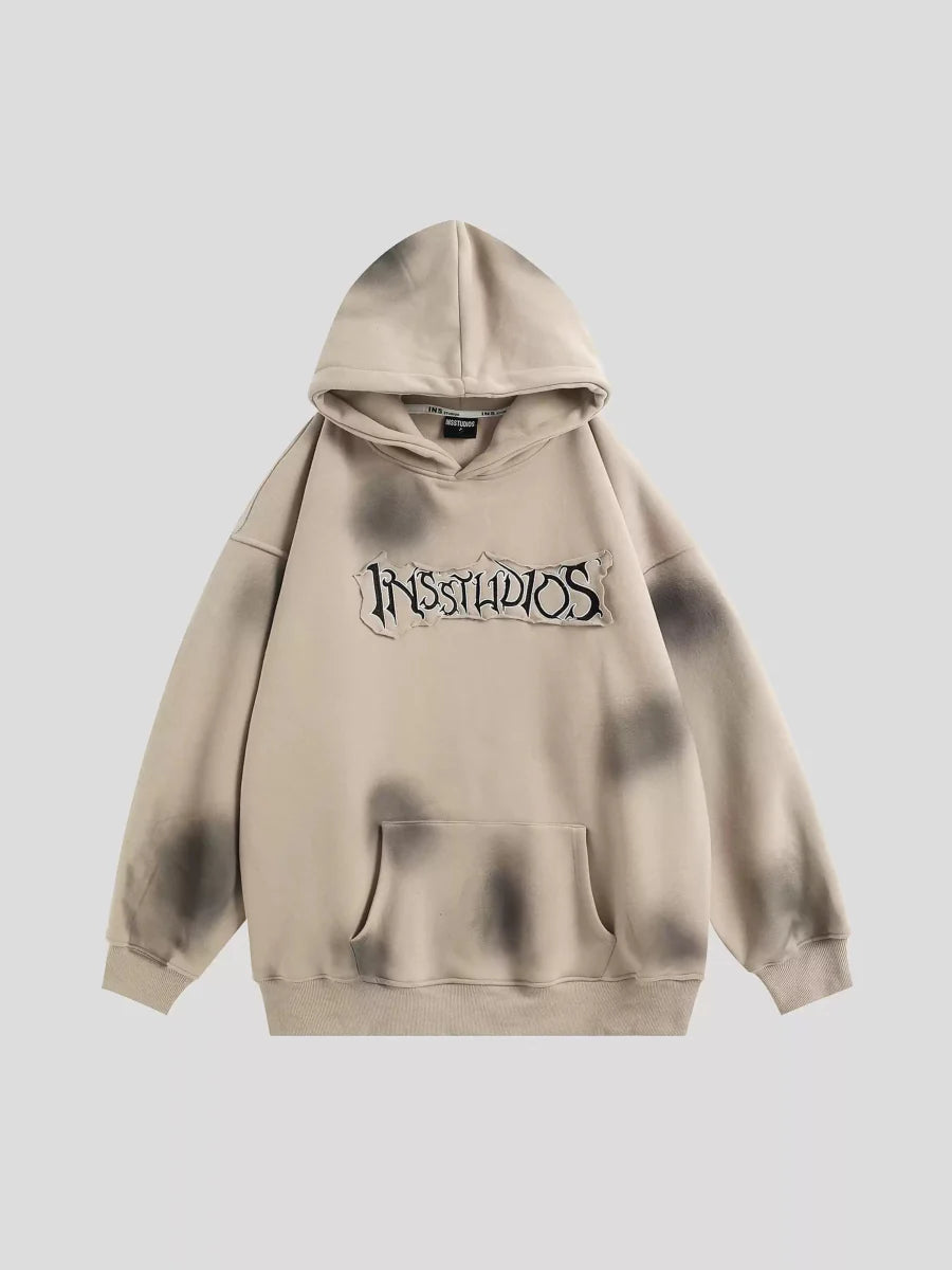 Threebooy [INSstudios] Spray Paint Logo Loose Hoodie na1634