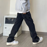 drip outfit men American Jeans Men's Spring and Autumn Straight Casual Pants 2024 New Retro Versatile Wide Leg Pants