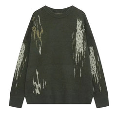 Threebooy Japanese Trendy Men's Sweaters Light Luxury Knitted Color Clashing O Neck Long Sleeve Pullover Casual High Street Knitwear M-3XL