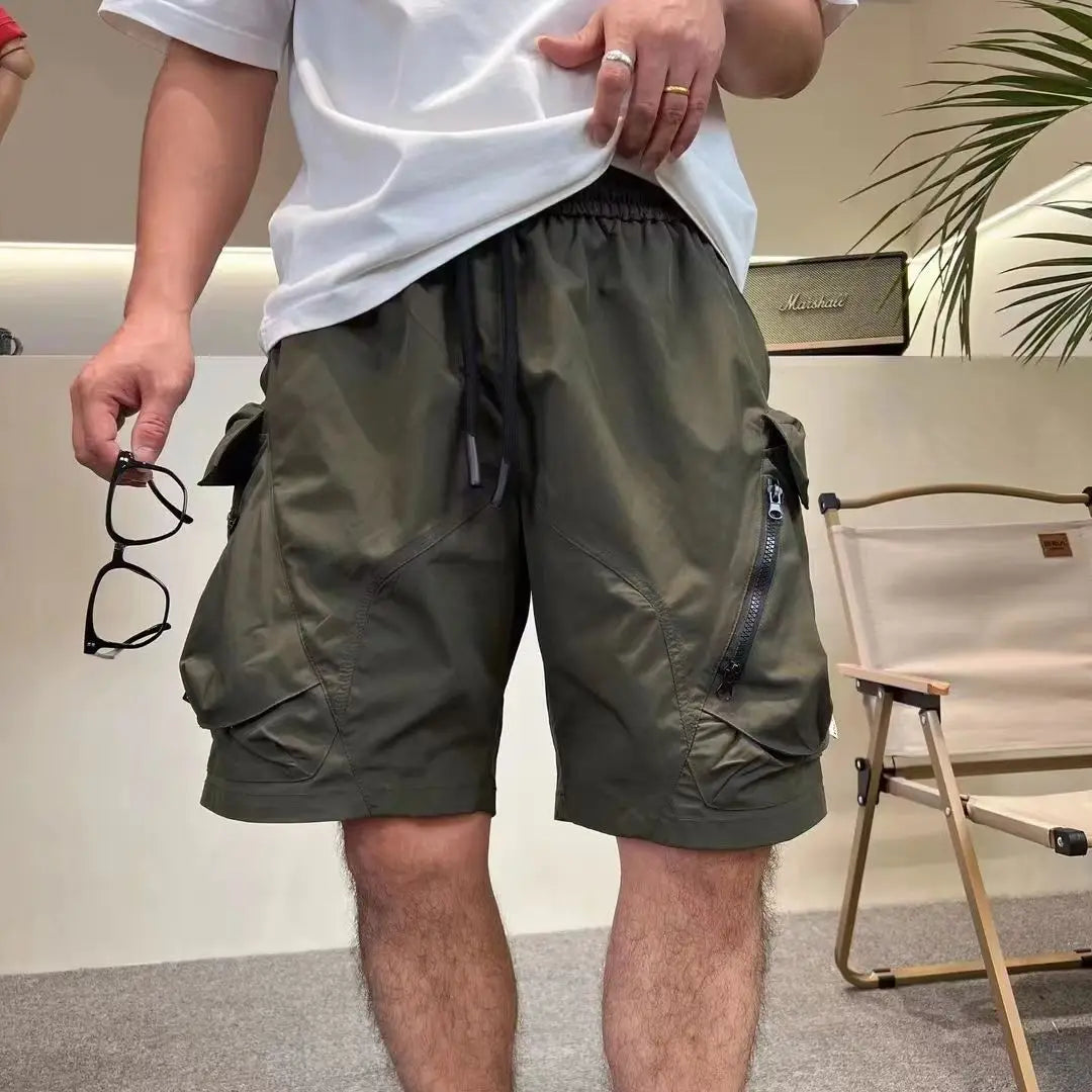 Threebooy  American Work Pants New Outdoor Sports Quick-drying Work Pocket High-end Five-point Pants Loose Breathable Casual Shorts Chic
