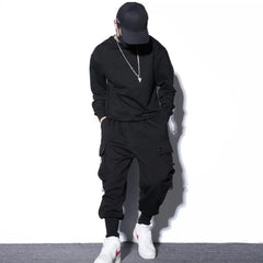 Threebooy Loose Harem Pants Men Cargo Trousers Hip Hop Outdoor Casual Ankle Length Pant Fashion Streetwear Pocket Sweatpants