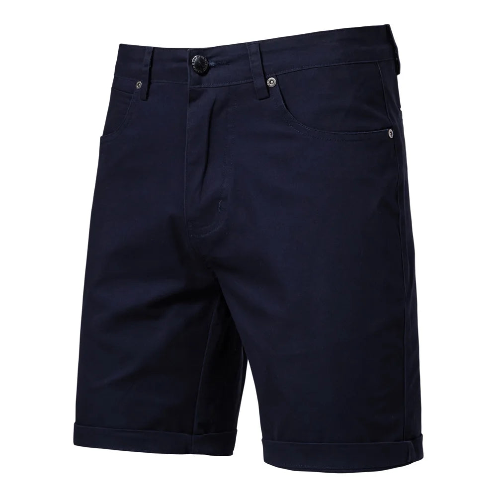 Threebooy Men's Summer Slim-fit British Shorts Light Luxury Stylish Popular Clothes Leisure Cargos Streetwear Button-down Half-pants 30-38