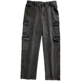 Threebooy Baggy Men Jeans Straight Cargo Pants Spring Autumn Fashion Vintage Blue Denim Trousers Casual Oversized Bottoms Male Y2K Clothes