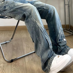 Threebooy Trousers Light Blue Flared Male Cowboy Pants Straight Jeans for Men Bootcut Harajuku New in High Quality Designer  Fashion