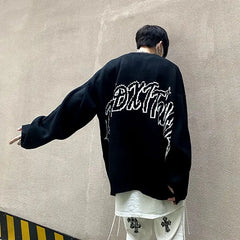 Threebooy Sweater With Hearts Korean Fashion Men Men's Clothes Winter Trend Knit Harajuku Hip Hop Women's Oversize Print Clothing Sweaters