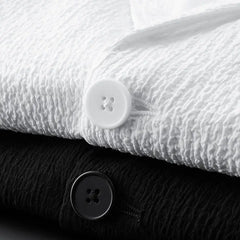 Threebooy Korean elegant set White Men's Casual Suit Jacket Men's Spring Thin Style Plus Size blazer Suit Striped Pleated Trendy set